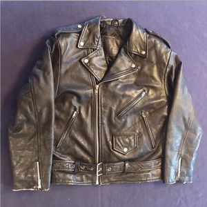 Classic leather motorcycle jacket